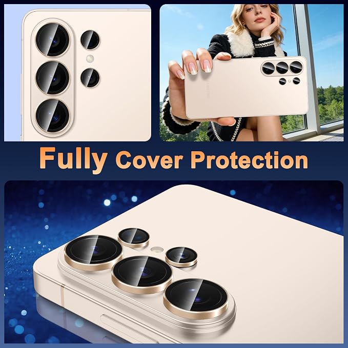 Meshine for Samsung Galaxy S26 Ultra Camera Lens Protector,Scratch Proof,Strong Adsorption,9H Hardness with Metal Ring Camera Cover,Ultra Thin Case Friendly, Accessories Lens Protector,Gold - Image 8