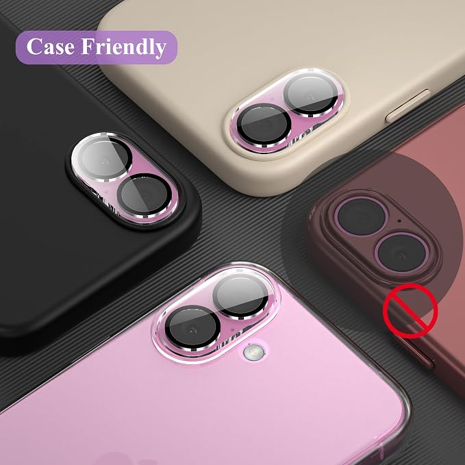 YWXTW [5 Pack Designed for iPhone 16 Camera Lens Protector, for iPhone 16 Plus Camera Lens Protector, Night Shooting Mode, Anti Scratch HD Clear 9H Hardness Tempered Glass - Image 6