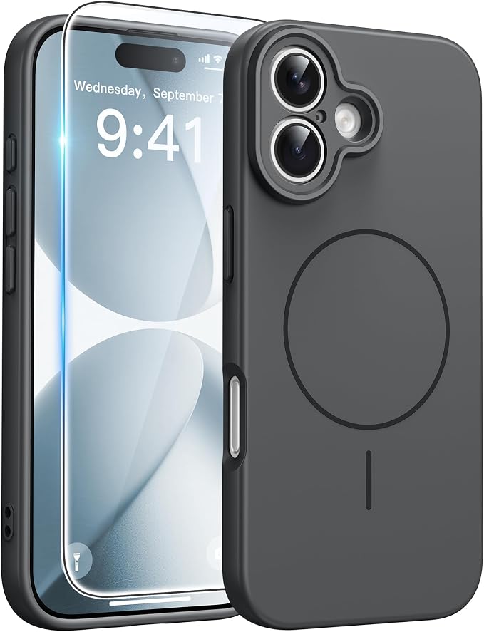 FNTCASE for iPhone 17 Case, Compatible with Magsafe, Glass Screen Protector | Full Camera Protection, Integrated Silicone Cases, 14FT Military Grade Drop Proof, Shockproof Protective Phone Cover by FNTCASE