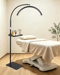 Half Moon LED Floor Light with Tool Tray for Lash Techs, Eyelash Extensions, Estheticians, Skincare, Nail Art, Tattoo Artists, Home & Office - Professional Shadow-Free Lamp | Dimmable (Remote) by ZEKAHOV