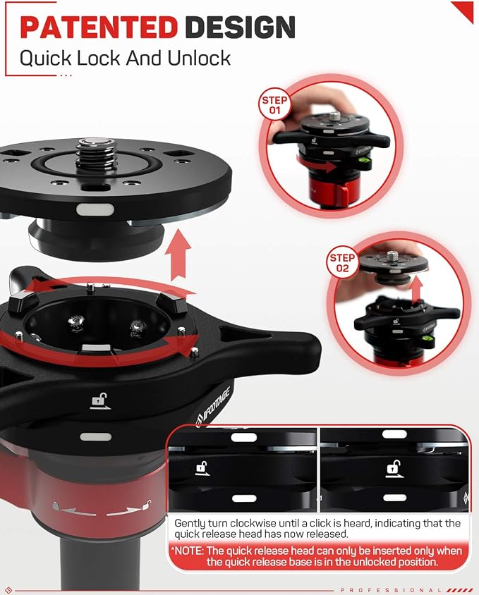 IFOOTAGE Seastar Q1S Upgrade Camera Quick Release Plate | Quick Connect Tripod Mount Compatible with Canon Nikon Sony DSLR Camcorder, Video Photography Ball Head Tripod Monopod Slider - Image 2