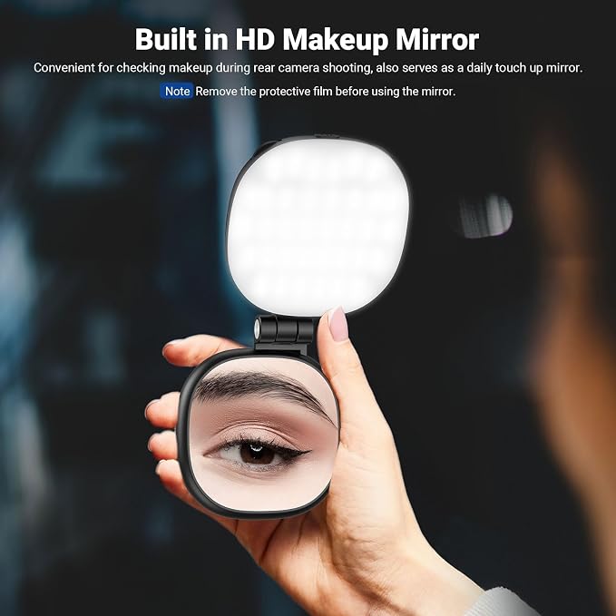 NEEWER Basics Magnetic Selfie Light Compatible with MagSafe iPhone, 2W Bi Color Small LED Phone Fill Ring Lighting CRI95+ with 360° Swivel, Mirror for Makeup Video Conference Recording, NL72B Black - Image 5