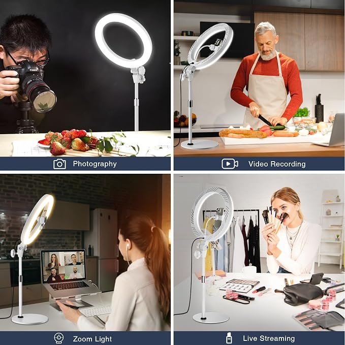 Desk Ring Light with Stand for Computer, Zoom Lighting for Computer | 30 Light Modes for Video Conference, Video Calls, Home Office, Desk Lighting for Video Recording, Podcast, Webcam, Stream - Image 12