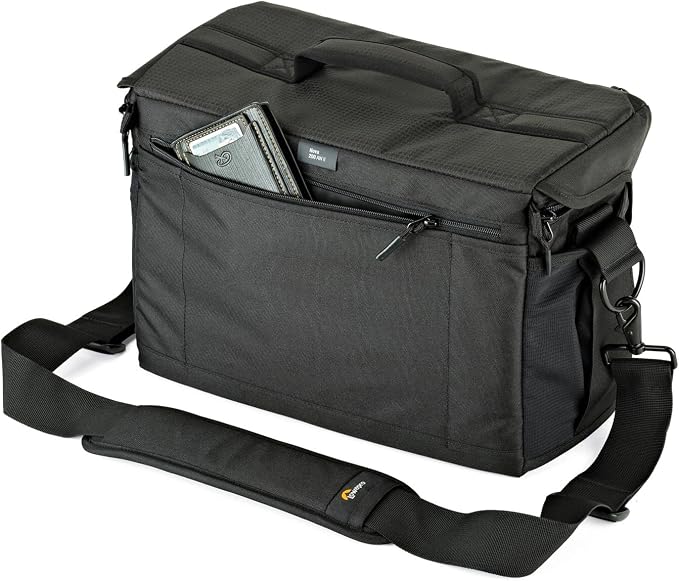 Lowepro LP37142, Nova 200 AW II Messenger Case, Camera Bag, Customizable, Portable, Fits 1-2 Pro DSLR with attached 24-105mm, Compact Drone, 3-5 Additional Lenses, Flash, Black | Includes removable shoulder strap and lifetime warranty for storage, prot... - Image 3