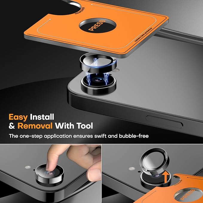 Camera Lens Protector for iPhone 17e/iPhone 16e- Black | 9H Tempered Glass, Metal Individual Camera Cover, Accessories, Anti-drop, Case Friendly, HD Clear, Anti-Scratch - Image 6