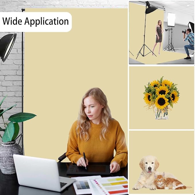 Tan Photography Backdrop for Photoshoot, Fabric 8x10ft | Versatile Studio Photo Backgrounds, Non Reflective, Easy to Use, for Portraits, Product, Party, Video Creation - Image 2