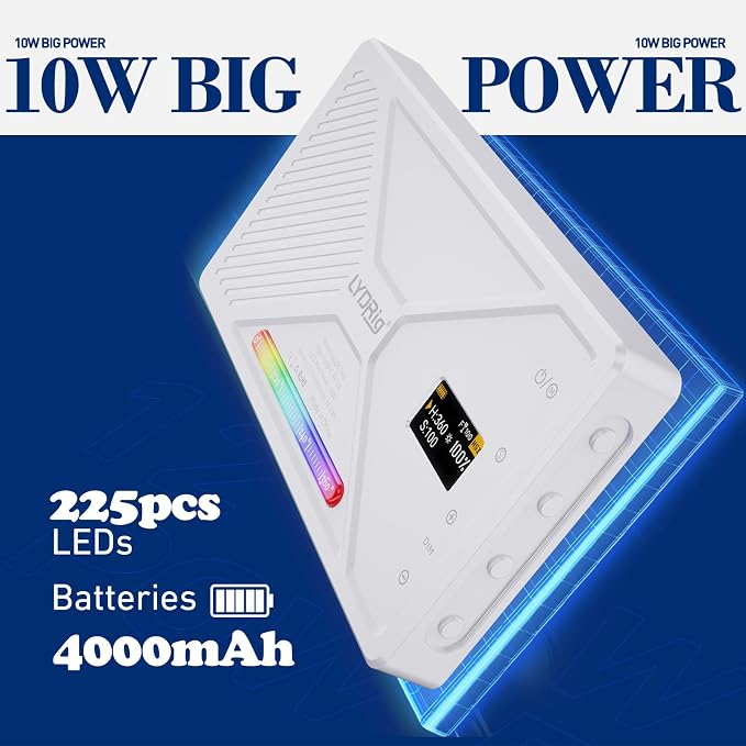 NA225 Clip On Phone Selfie Light, RGB LED Fill Light 10W 225 LEDs, CRI97+ App Control 4000mAh Rechargeable for iPhone Android Camera Laptop Vlog Live Streaming - Image 4