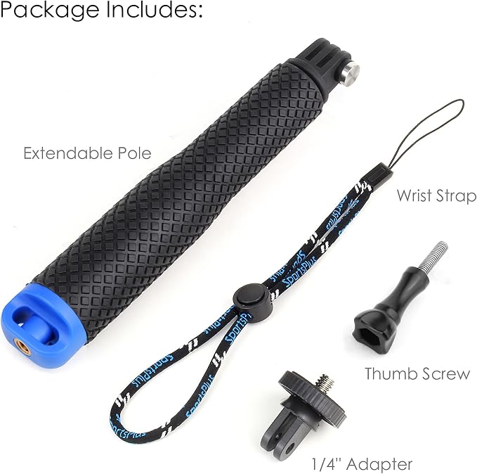 7''-23'' Extendable Selfie Stick for GoPro Action Camera | Waterproof Handle Grip Monopod Portable Extension Pole for Hero 13 12 11 10 9 8 7/DJI Osmo Action 6 5 Pro 4 for Travel Vlog - Image 9
