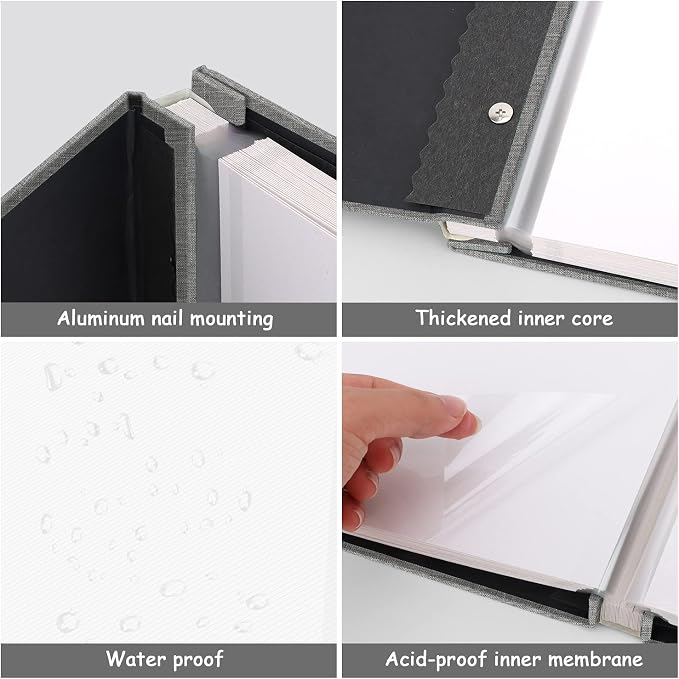 Zesthouse Large 18In Photo Album Self Adhesive 60 Pages, Scrapbook Albums with Sticky Page Holds 10x12 & 8x10 & 5X7 & 4x6 Pictures, DIY Photo Book Ideal Gift for Family Wedding Baby - Image 6