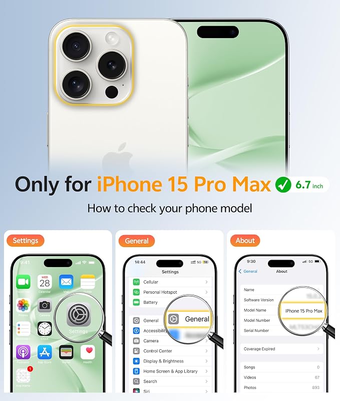 FNTCASE for iPhone 15 Pro Max Case, Fit for Magsafe, Glass Screen Protector | Full Camera Protection, Translucent Matte, 14FT Military Grade Drop Proof, Shockproof Protective Phone Cover, Light Moss - Image 2