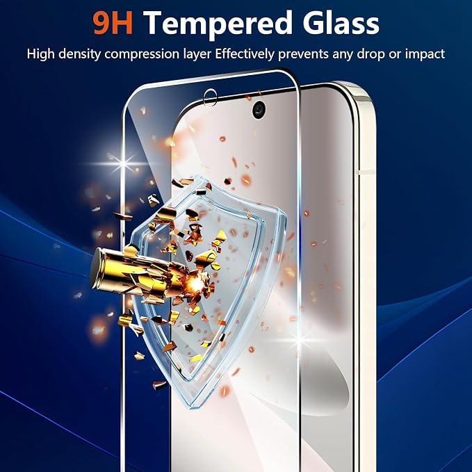 (3+2 Pack) Glass Screen Protector for Google Pixel 10 Pro XL with Camera Lens Protector,9H Tempered Glass,Fingerprint Unlock,Anti-Scratch,Bubble Free,Case Friendly - Clear - Image 3