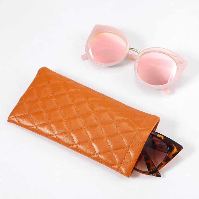 TRIUMPH VISION Eyeglass Case Glasses Case Soft Sunglass Pouch Sleeve 3 Pack | Slim Lightweight Alternative to Bulky Case, Leather Lined Protect Lens, Squeeze Easy to Use, Stylish Portable for Daily Use - Image 4