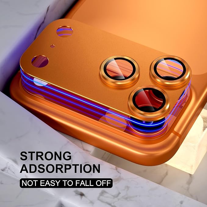 Choiche for iPhone 17 Pro Camera Lens Protector, Orange | Metal Camera Cover with 9H Tempered Glass Lens Screen Protector Accessories, Strong Adsorption, Case-Friendly, 6.3-inch - Image 5