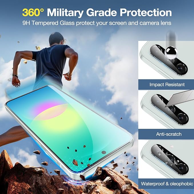 [2+2 for Samsung Galaxy A27 Screen Protector & Camera Lens Protector | Ultra Clear, 9H+ Tempered Glass, Anti-Scratch, Bubble Free, Touch Sensitivity, Full Coverage, Case Friendly, Easy Install - Image 5