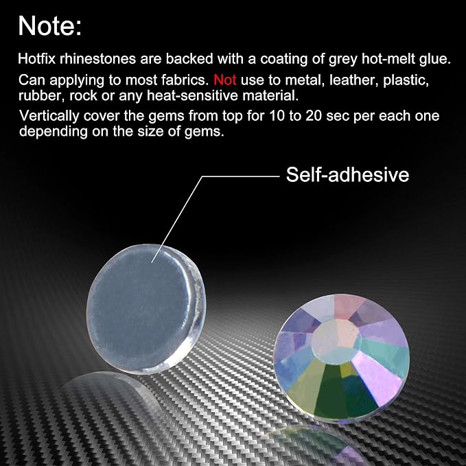 Jollin Hotfix Rhinestones Flatback Crystal Gems 2.8mm SS10, Moonlight | 2880pcs Hot Fix Crystals Glass Rhinestones for Bedazzling, Crafting, Clothes, Shoes & Accessories DIY Decoration - Image 5