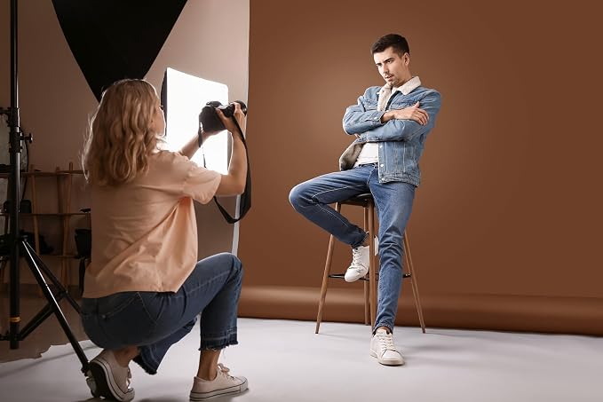 Denny Mfg Seamless Paper Backdrop for Photoshoot,Espresso Brown, 107" x 36' | Photoshoot backdrop, Matte Finish for Portraits, Product Photos and Video Shoots, with Free Roll Gaffer Tape (2 in x 13 ft) - Image 3
