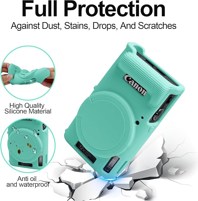 Easy Hood Case for Canon ELPH 360/IXUS 285 HS/IXY 650 Camera,Tiffany Blue | With Removable Lens Cover,Soft Silicone Protective Case,Anti-Scratch,Dustproof,Shockproof,Enhanced Grip,Camera Accessories - Image 3