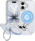 360° Magnetic Ring Stand for iPhone 17 Case,[Compatible with MagSafe] | [Military Drop Protection] Shockproof Phone Case for iPhone 17 6.3'' Magnetic Phone Cover Adjustable Kickstand,Frosted Blue by vifigenmakeyourlifeeasy