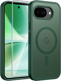 FNTCASE for Google Pixel 10a Case, Fit for Magsafe, with Screen Protector | Translucent Matte Magnetic Back, 14FT Military Grade Drop Protection, Slim Shockproof Protective Phone Cover, Green by FNTCASE