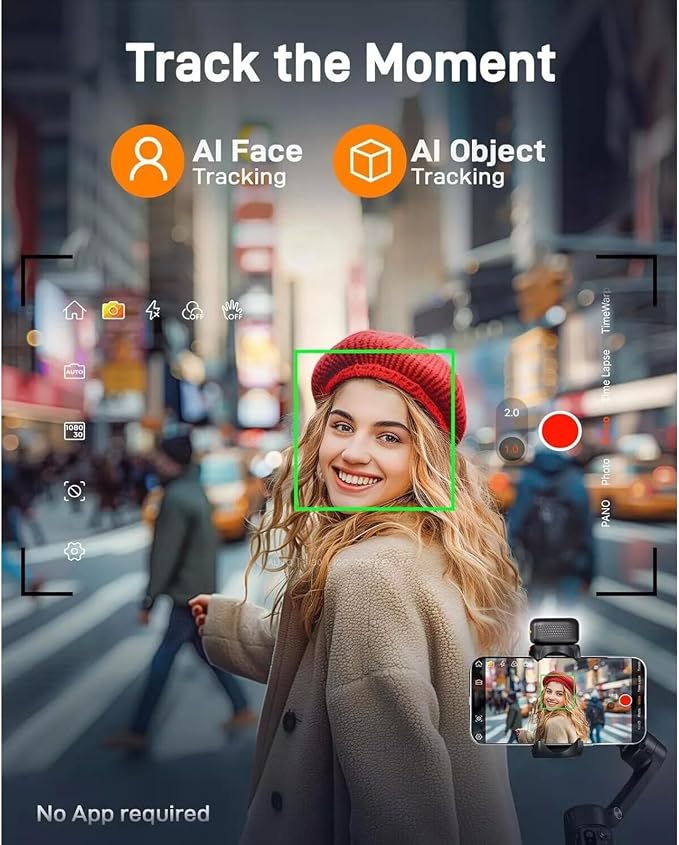 Hohem iSteady V3 Gimbal Stabilizer, Magnetic AI Tracking, Removable Remote | 3-Axis Smartphone Gimbal with Built-in Telescopic Rod and Tripod, Perfect for Content Creators (White) - Image 2