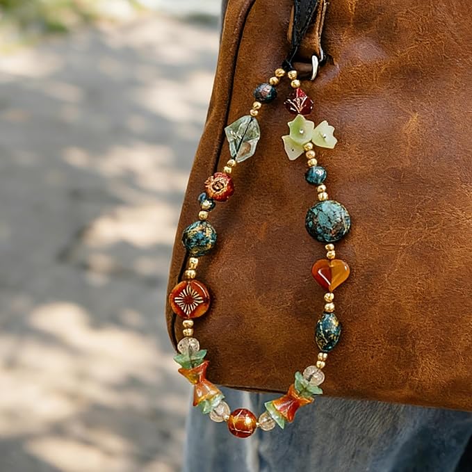 Cute Beaded Camera Wrist Strap for Phone, Digital Camera Charm Lanyard, Pearl Beaded Chain for Bag Keychain Gift - Image 3