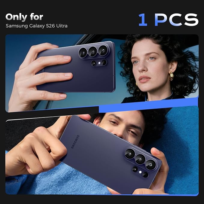 WSKEN for Samsung Galaxy S26 Ultra Camera Lens Protector - Full Coverage | Military Grade Shatterproof, Matte Alloy, Tempered Glass Rear Camera Screen Protector for Galaxy S26 Ultra, Purple - Image 6