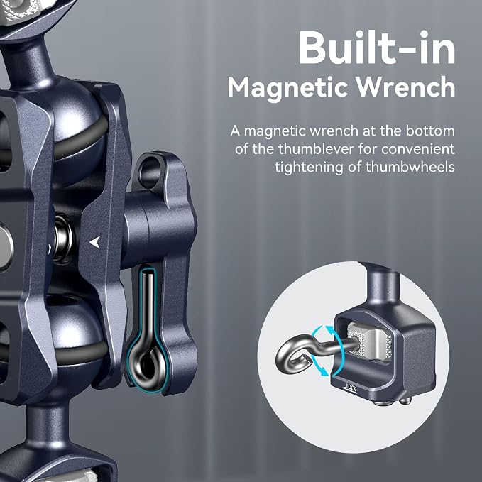 SMALLRIG Camera Magic Arm, Flexible Articulating Arm with 1/4'' Screws | Field Monitor Mount with Dual Ballhead, for DSLR, Action Camera, LED Light, Flash - Image 6