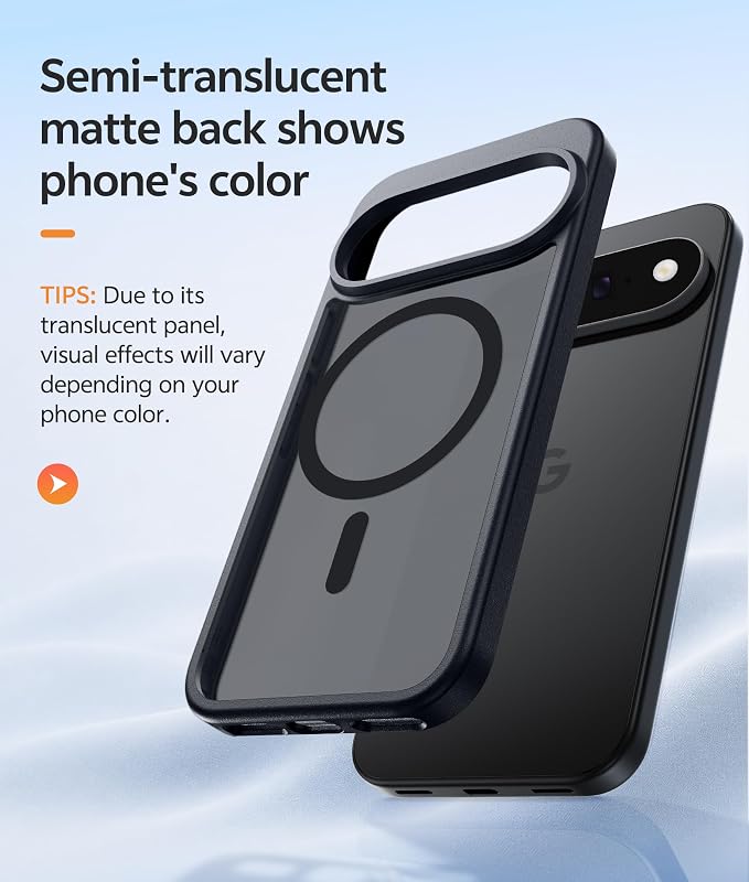 FNTCASE for Google Pixel 11 Pro Case / Pixel 11 Case, with Screen Protector | Fit for Magsafe, Translucent Matte, 14FT Military Grade Drop Protection, Shockproof Protective Phone Cover, Black - Image 5