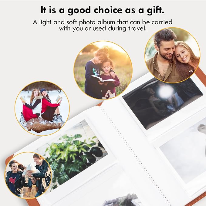 Rieibi Photo Album for Fujifilm Instax Wide210/Wide300/Wide400 Camera, 3.4x4.3 Inch Wide Film 80 Pockets PU Leather Photo Frame for Instax Wide 400 Album, Album for Instax Wide series - Image 4
