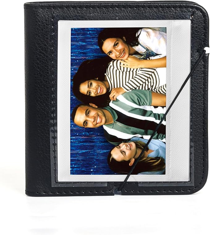 28 Pockets Wide Photo Album for Fujifilm Instax Wide 300 400, Polaroid 600 Film. (Black) by LEONULIY