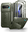 Dexnor for Google Pixel 9a Case with Slide Camera Cover & 2 Front Frames & Built-in Screen Protector & Heavy-Duty Kickstand, Full-Body Protective Cover Rugged Bumper Cases for Pixel 9a,Army Green by Dexnor