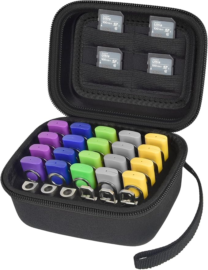 Comecase USB Flash Drive Case, Holds 26 USB Drives and 4 SD Cards by COMECASE