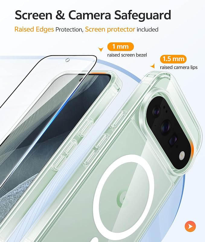 FNTCASE for Google Pixel 11 Pro Case / Pixel 11 Case, with Screen Protector | Fit for Magsafe, Anti Yellowing Clear, 14FT Military Grade Drop Protection, Shockproof Protective Phone Cover, Transparent - Image 4