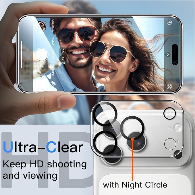 JETech Privacy Screen Protector for iPhone 17 Pro, 2+2 Pack | Anti-Spy Tempered Glass, with Camera Lens Protector, Easy Installation Tool - Image 6