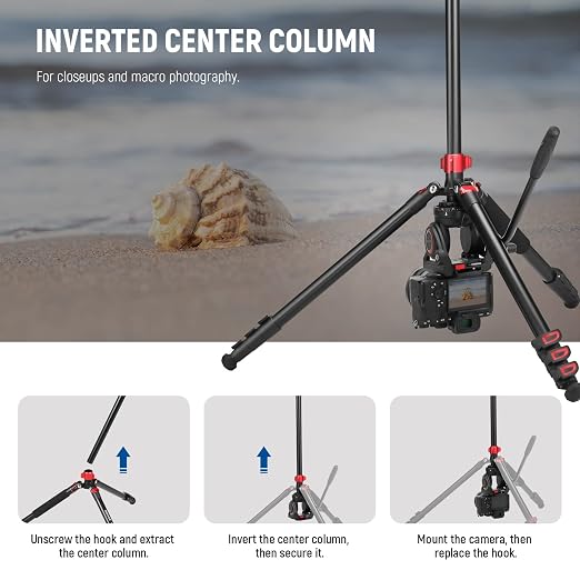 NEEWER 72" Fluid Head Video Tripod Monopod, Aluminum Alloy QR Plate Compatible with DJI RS Gimbal, 360° Pan & +90°/-70° Tilt for DSLR Camera Camcorder, Max Load 13.2lb/6kg, TP72A - Image 6
