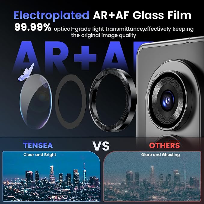 Tensea Camera Lens Protector Compatible for Samsung Galaxy Z Fold 8 | 9H Tempered Glass Camera Cover Screen Protector Metal Individual Ring 【Case Friendly】【Installation Tray】【Military Protection】 - Image 3