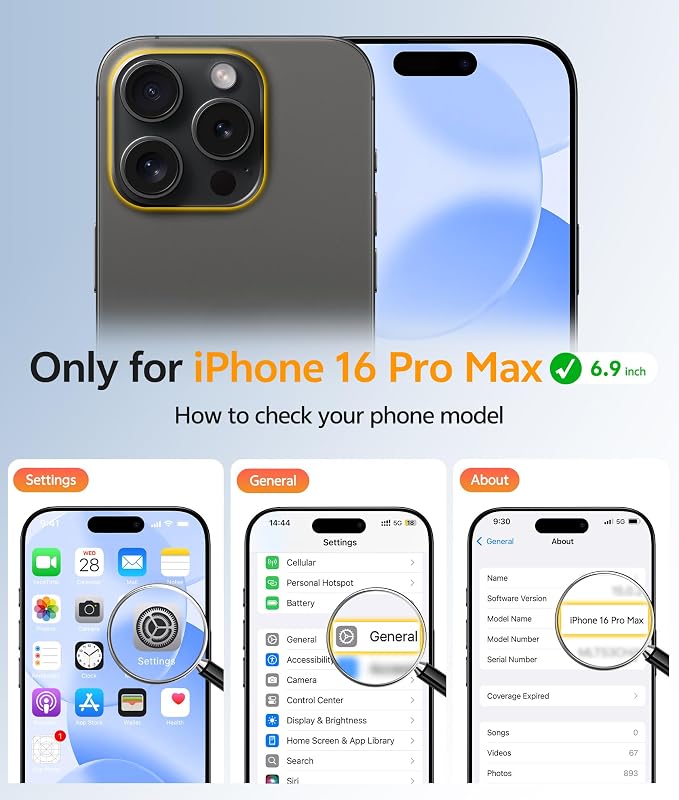 FNTCASE for iPhone 16 Pro Max Case, Fit for Magsafe, Glass Screen Protector | Full Camera Protection, Translucent Matte, 14FT Military Grade Drop Proof, Shockproof Protective Phone Cover, Blue - Image 2