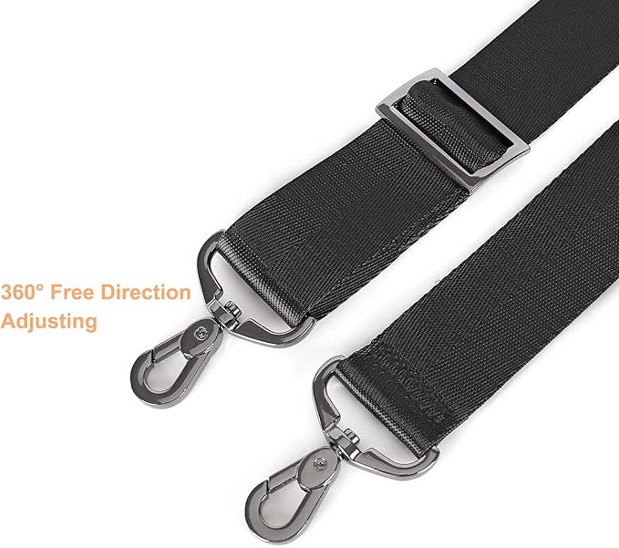 MOSISO 56 inch Shoulder Strap, Adjustable Soft Universal Non-Slip Strap | Thick Replacement Strap, Fit Padded with Metal Swivel Hooks for Laptop Shoulder Bag/Laptop Messenger Bag, Black - Image 3