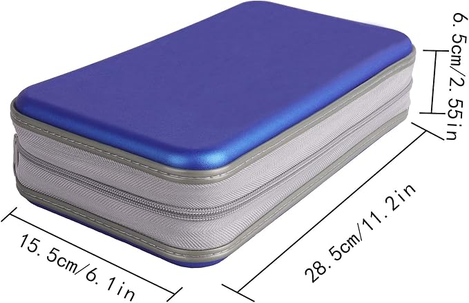 UENTIP CD Case,96 Capacity Hard Plastic DVD Case Holder for Car Home Travel | CD DVD Storage,Zipper Closure,Scratch-Resistant Sleeves,Stay Away Dust and Damp,Storage Music Video Gaming Discs Blu-ray - Image 4