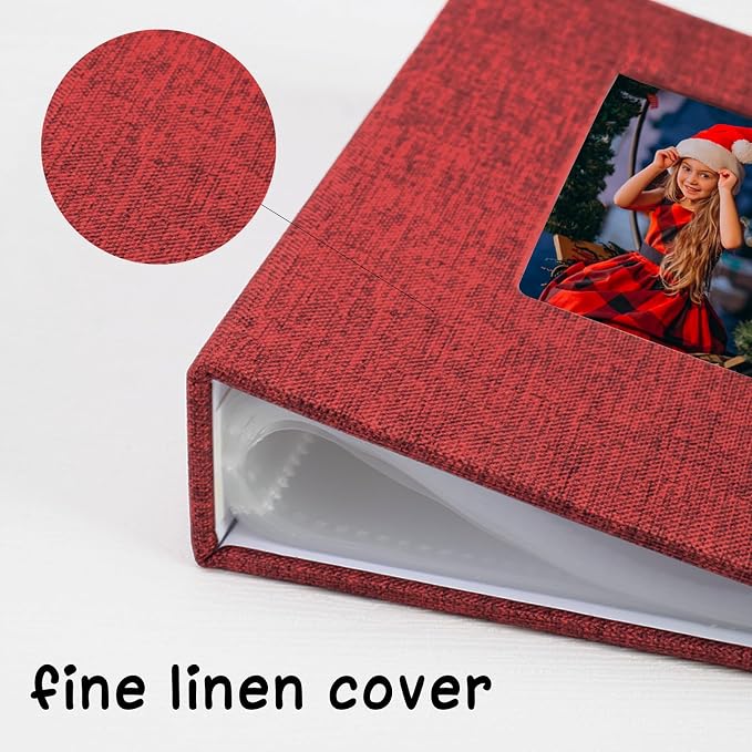 Small Photo Album 5x7, Pack of 2 Linen Picture Book, Each Mini 26-Page Album Holds 52 Photos, Art Presentation Folder for Postcards & Picture Storage - Image 3