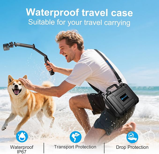 Lekufee Waterproof Hard Case Compatible with Gopro Hero 13/12/11/10/9/8,Mission 1 Pro,LIT Hero,Hero 4K,Media Mod/Gopro Volta/Creator Edition/Action Camera and Accessories(Case Only) - Image 5