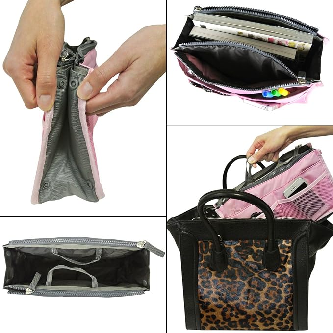 Wrapables® Unisex Bag Insert Organizer, Travel Bag Organizer (Pink) - Image 5