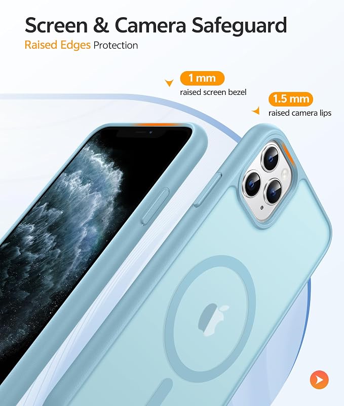 FNTCASE for iPhone 11 Pro Case, Fit for Magsafe, Translucent Matte Back | Magnetic Phone Cases, 14FT Military Grade Drop Protection, Shockproof Bumper, Slim Protective Cover, Teal - Image 4
