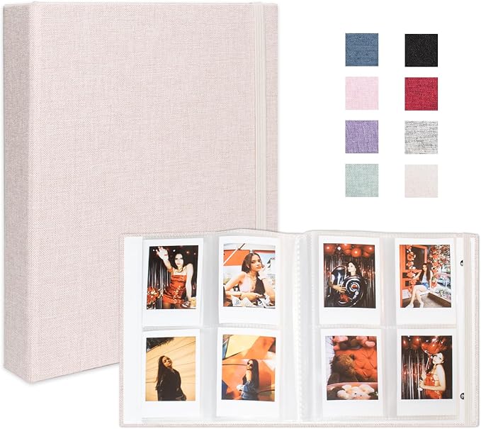 Mini Photo Album for Fujifilm Instax Mini Polaroid Snap, Linen Picture Book 2x3, Each Small Album Holds 208 Photos by CHERRICH