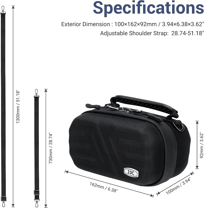 JJC Carrying Case Pouch for Canon PowerShot V1 G7X III II, Sony ZV-1F ZV-1 | for Sony ZV1 II RX100 VII, Olympus TG-7 TG-6 TG-5, GoPro Hero DJI Osmo Action Cameras, Travel Protective Bag with Neck Strap - Image 9