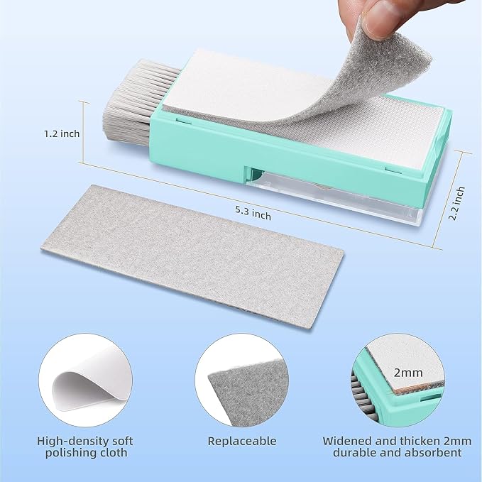 Keyboard Cleaner & Laptop Cleaning Kit for Computer Screen, TiffanyBlue | High-density Soft brush, Screen Cleaner Spray,2mm Thicken Large Microfiber Polishing Cloth,Metal Pen Tip,Flocking Sponge - Image 6