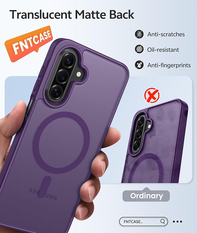 FNTCASE for Galaxy A17/A16 5G Phone Case, Fit for Magsafe, Screen Protector | Translucent Matte, 14FT Military Grade Drop Protection, Slim Shockproof Protective, for Samsung A 17 A 16 Cover, Purple - Image 6