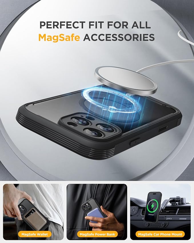 miracase Privacy for iPhone 16 Pro Max Case, 25° Anti-Spy, Black | Built-in Privacy Screen Protector, Compatible with MagSafe, Full Camera Protection, 360° Full Body Shockproof Phone Case 6.9" - Image 6
