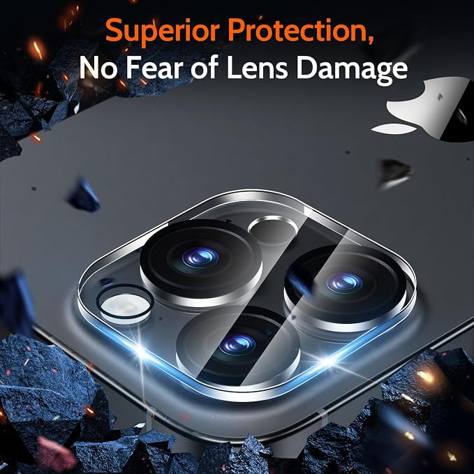 WHPXJY (3 Pack Camera Lens Protector Compatible for iPhone 16 Pro / 16 Pro Max Tempered Glass, Ultra HD Clear/Maintains Original Clarity/Shatterproof/Anti-scratch/Easy to Install/Case Friendly - Image 2