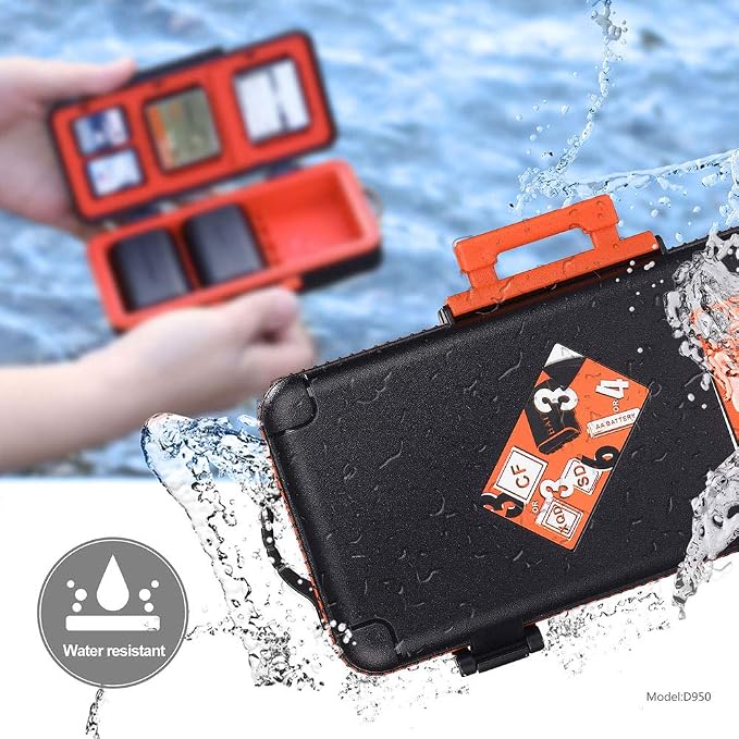 LENSGO Camera Battery Memory Card Case, Memory Card Hard Protector Case Water-Resistant Anti-Shock Compact Camera Battery Card Storage Box - Image 6